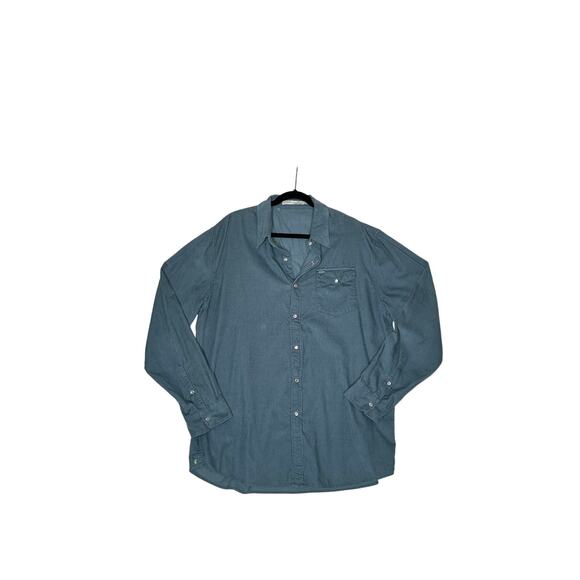 Criquet size XXL shirt corduroy pesl snap dusty blue western flair 100% cotton - Picture 2 of 9